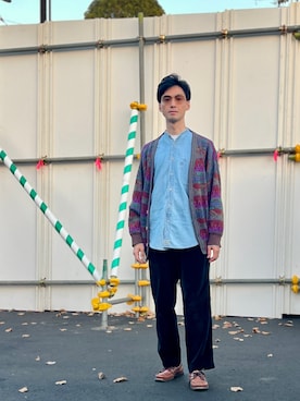 「アイテム（モカシン/デッキシューズ）」を使った、ハルモさん（メンズ・175cm・40代）の秋コーディネート