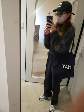 「hellam（へラム）のアイテム（ニット/セーター）」を使った、miruuuuさん（レディース・164cm）の冬コーディネート