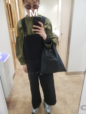 「select MOCA by son（セレクトモカバイソン）のボリュームギャザースリーブブラウス（シャツ/ブラウス）」を使った、miruuuuさん（レディース・164cm）の春コーディネート