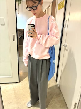 「GILDAN（ギルダン）のアイテム」を使った、miruuuuさん（レディース・164cm）の春コーディネート