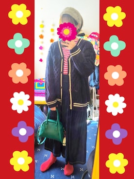 「アイテム（デニムスカート）」を使った、にょんさん（レディース・155cm）の秋コーディネート