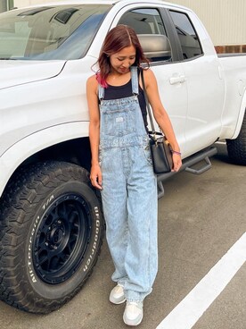 「Ray BEAMS（レイビームス）のアイテム（オールインワン・サロペット）」を使った、LittlePanteaさん（レディース・158cm）の秋コーディネート