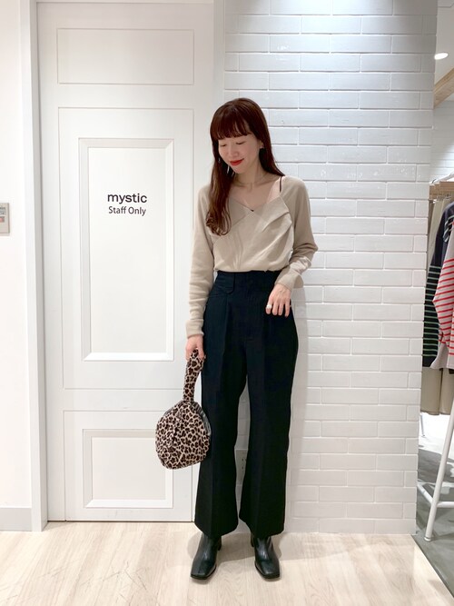 タックカシュクールニット（ニット/セーター）｜mystic（ミスティック