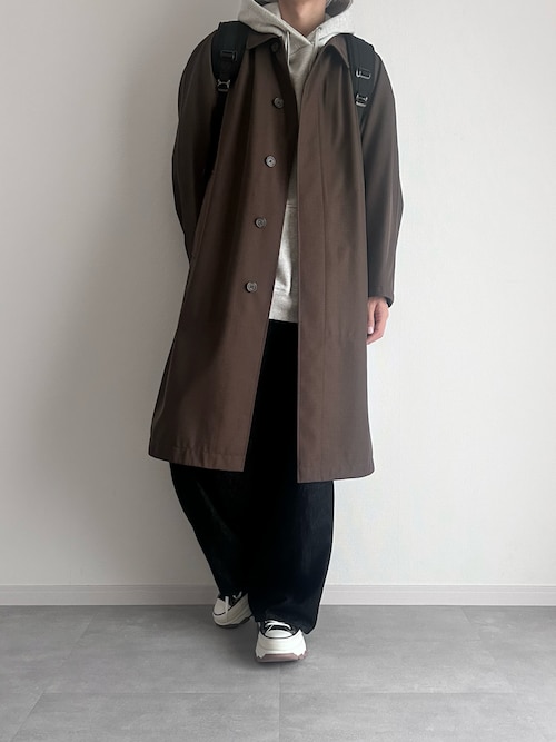 ユニクロ ブロックテック オーバーサイズ コート ブルー / S 公式スタイリング | ユニクロ公式