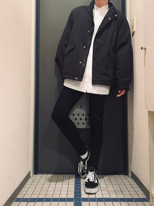 セール】ビッグシルエットドロップショルダーショートモッズブルゾンM