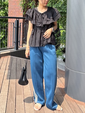 「シア―ブラウス」｜ISOOKさん（レディース・160cm）の夏コーディネート
