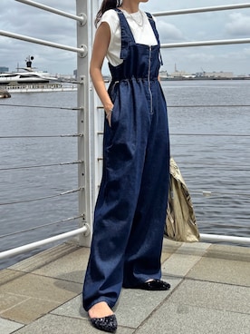 「アイテム（オールインワン・サロペット）」を使った、ISOOKさん（レディース・160cm）の夏コーディネート