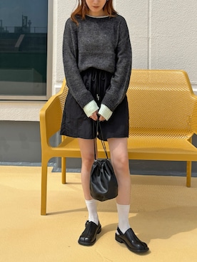 「アイテム（セットアップ、ブラック系）」を使った、ISOOKさん（レディース・152cm）の秋コーディネート