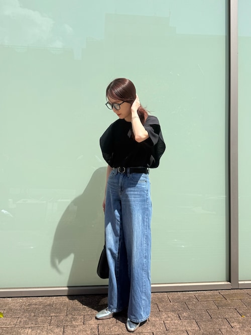 都内で セール】【ISOOK アイスー】ラッフルショルダーワッフルT / トップス