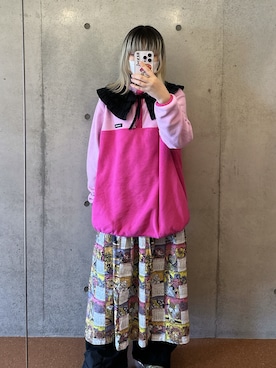 「アイテム（付け襟）」を使った、ゆずこしょーぅ。さん（レディース・161cm）の冬コーディネート