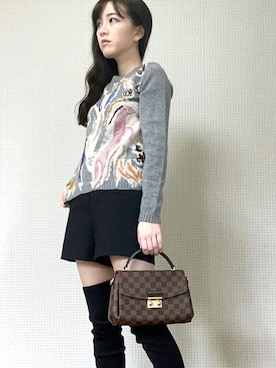 「LOUIS VUITTON（ルイヴィトン）のアイテム（ハンドバッグ、ブラウン系）」を使った、ㅤ遥さん（レディース・158cm）の冬コーディネート