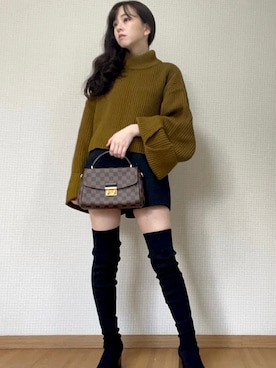 「LOUIS VUITTON（ルイヴィトン）のアイテム（ハンドバッグ、ブラウン系）」を使った、ㅤ遥さん（レディース・158cm）の冬コーディネート