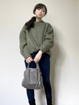 「ジーンズコーデ」｜「アイテム（ブーツ）」を使った、ㅤ遥さん（レディース・158cm）の冬コーディネート