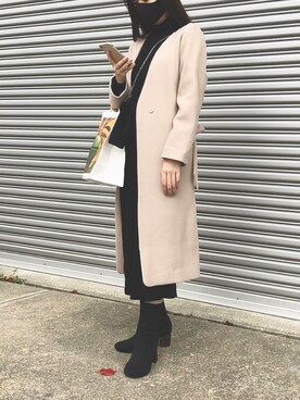 「FREE'S MART（フリーズマート）のアイテム（ブーツ、ブラック系）」を使った、ㅤ遥さん（レディース・158cm）の冬コーディネート