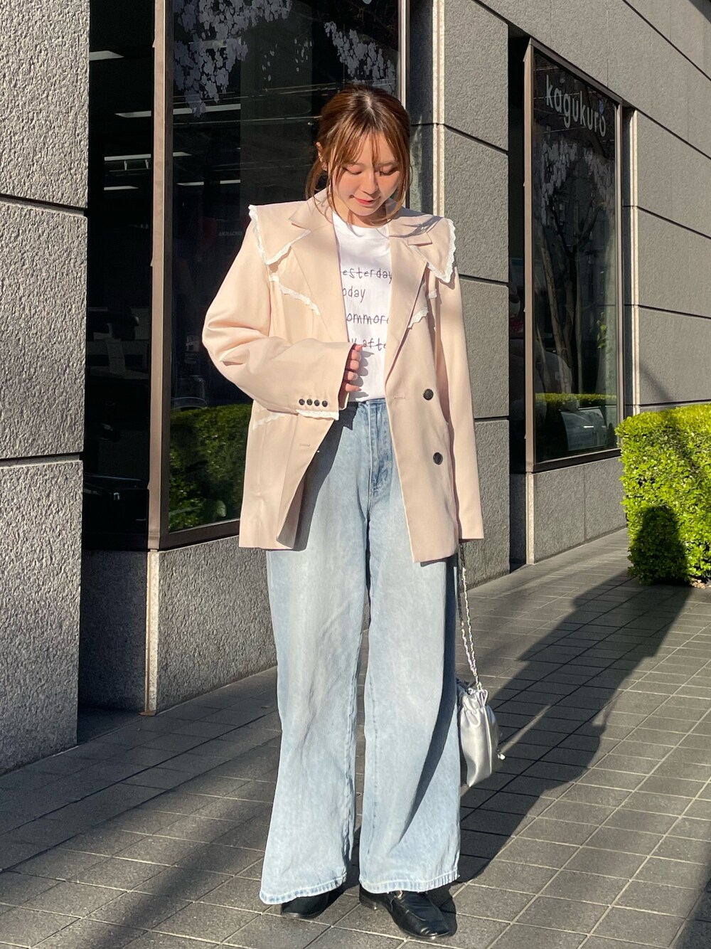 TINA:JOJUN レース付きダブルブレストジャケット TINA:JOJUN レース