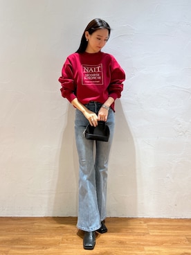 「FREE'S MART（フリーズマート）のアイテム（スウェット）」を使った、Saayaさん（レディース・164cm）の秋コーディネート