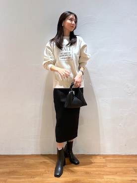 「FREE'S MART（フリーズマート）のアイテム（スウェット）」を使った、Saayaさん（レディース・164cm）の冬コーディネート