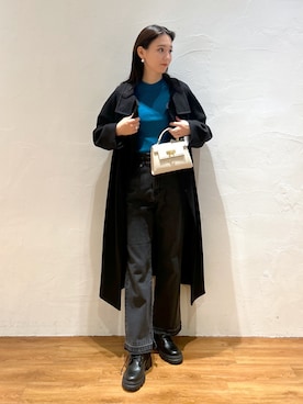 「FREE'S MART（フリーズマート）のアイテム（ステンカラーコート）」を使った、Saayaさん（レディース・164cm）の秋コーディネート
