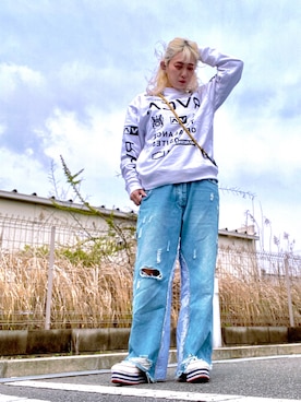 「RVCA（ルーカ）のアイテム」を使った、tomoさん（レディース・160cm）の春コーディネート