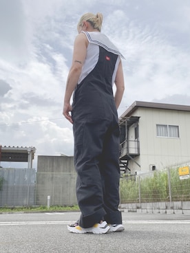 「ディッキーズ(Dickies)」｜「アイテム（サロペット/オーバーオール）」を使った、tomoさん（レディース・160cm）の夏コーディネート