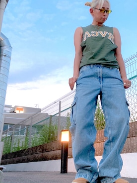 「RVCA（ルーカ）のアイテム」を使った、tomoさん（レディース・160cm）の夏コーディネート