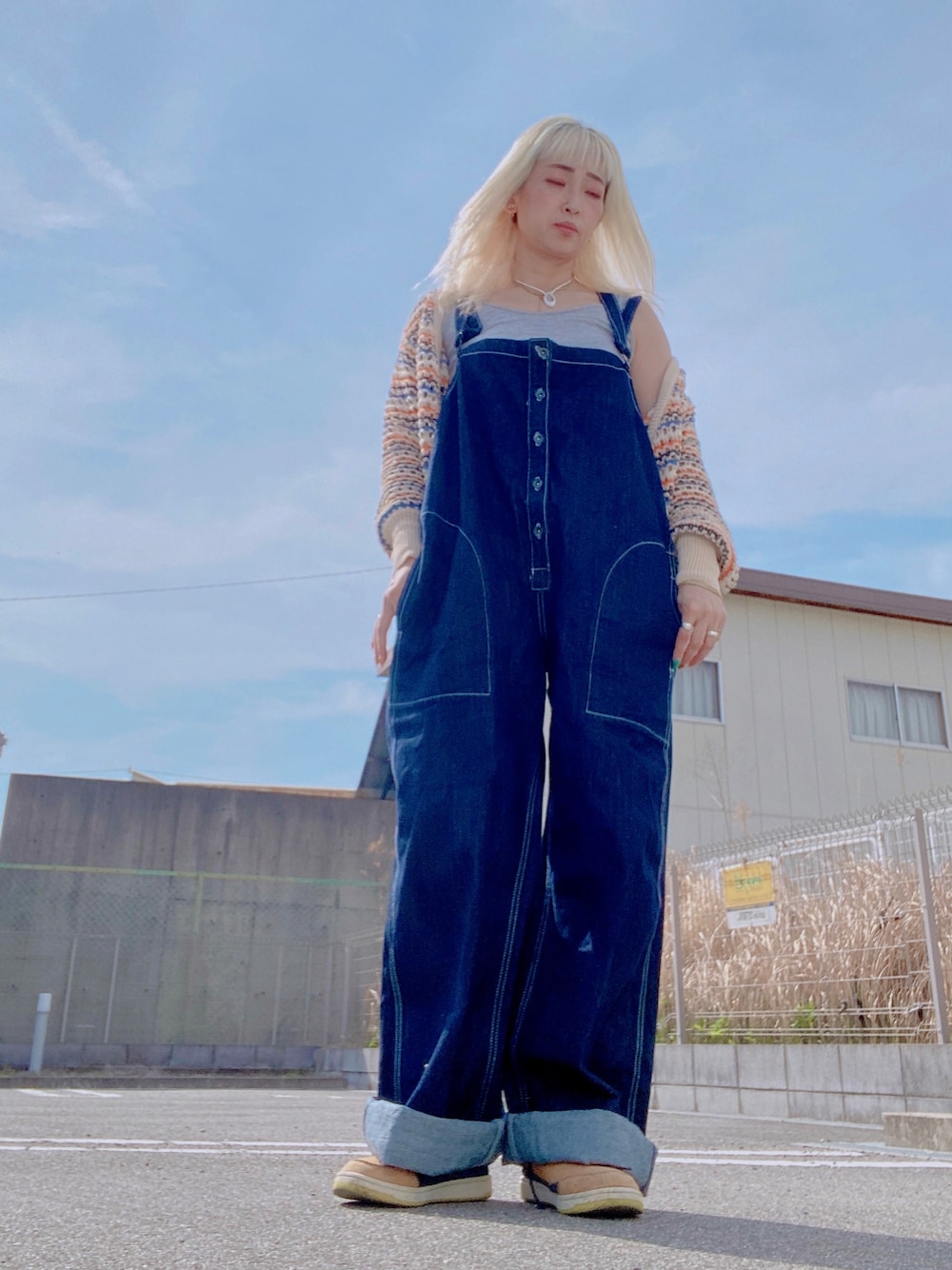 最終❣️美品❣️アンティカ❣️ワイドパンツ❣️デニム❣️オーバーオール❣️ antiqua（アンティカ）の「デニムサロペット（サロペット