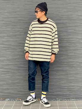 「NANO universe（ナノユニバース）のアイテム（帽子）」を使った、kimukenさん（メンズ・175cm）の秋コーディネート