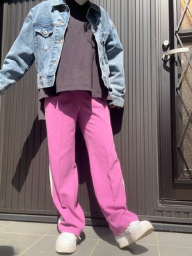 「LASUD（ラシュッド）のアイテム」を使った、MOMOさん（レディース・152cm）の春コーディネート