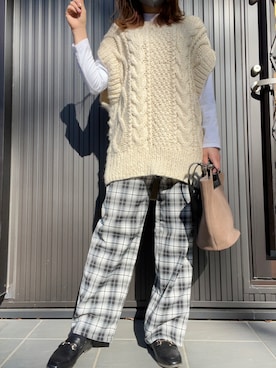 「LASUD（ラシュッド）のアイテム」を使った、MOMOさん（レディース・152cm）の冬コーディネート