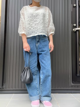 「ピンクスニーカー」｜MOMOさん（レディース・152cm）の春コーディネート