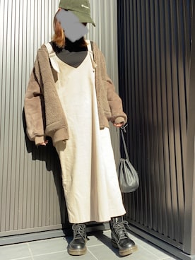 「URBAN RESEARCH（アーバンリサーチ）のアイテム（ジャンパースカート）」を使った、MOMOさん（レディース・152cm）の秋コーディネート