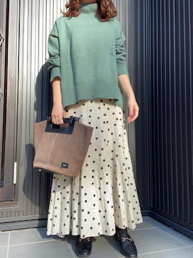 「LASUD（ラシュッド）のアイテム」を使った、MOMOさん（レディース・152cm）の冬コーディネート