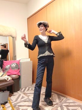 「アイテム（ハンチング/ベレー帽）」を使った、T.Iさん（レディース・166cm・40代）の秋コーディネート