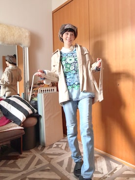 「アイテム（ハンチング/ベレー帽）」を使った、T.Iさん（レディース・166cm・40代）の秋コーディネート