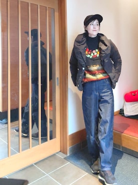 「アイテム（キャップ）」を使った、T.Iさん（レディース・166cm・40代）の冬コーディネート
