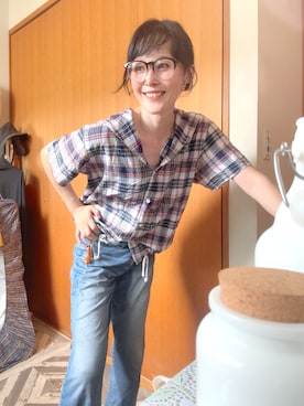 「BURBERRY（バーバリー）のアイテム（デニムパンツ、ブルー系）」を使った、T.Iさん（レディース・166cm）の夏コーディネート