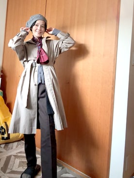 「アイテム（バンダナ/スカーフ）」を使った、T.Iさん（レディース・166cm）の秋コーディネート