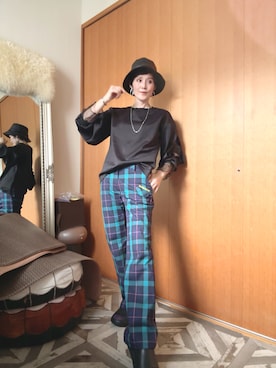 「アイテム（帽子）」を使った、T.Iさん（レディース・166cm）の秋コーディネート