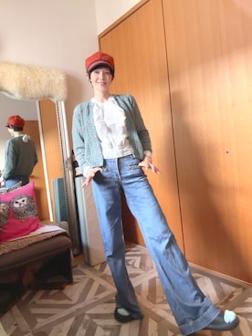 「アイテム（キャスケット）」を使った、T.Iさん（レディース・166cm・40代）の秋コーディネート