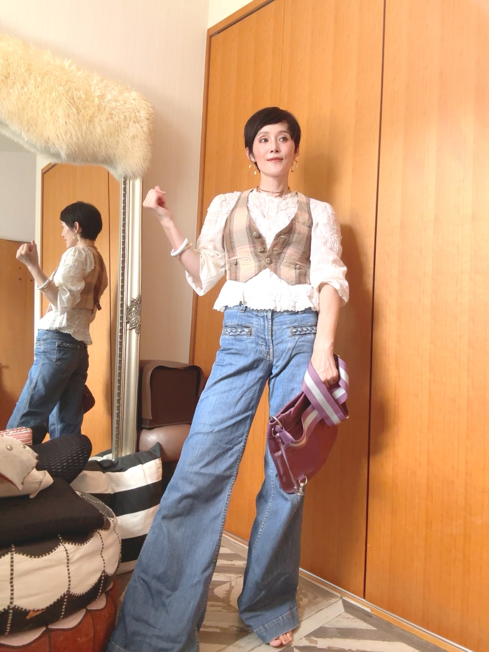 Supreme チェック柄デニムベスト L Supreme チェック柄デニムベスト L