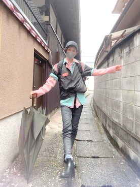 「VINTAGE（ヴィンテージ）のアイテム（ジャケット/アウター）」を使った、T.Iさん（レディース・166cm）の春コーディネート