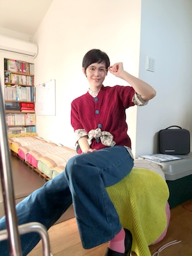 「アイテム（ニットキャップ/ビーニー）」を使った、T.Iさん（レディース・166cm）の秋コーディネート