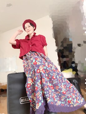 「アイテム（ハンチング/ベレー帽）」を使った、T.Iさん（レディース・166cm）の秋コーディネート