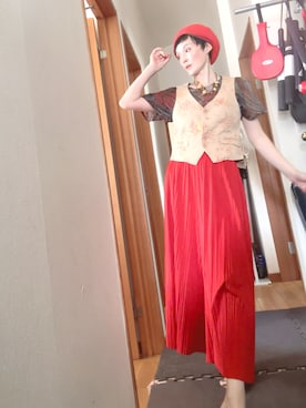 「VINTAGE（ヴィンテージ）のアイテム」を使った、T.Iさん（レディース・166cm）の秋コーディネート