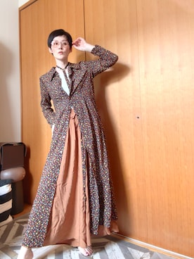 「VINTAGE（ヴィンテージ）のアイテム」を使った、T.Iさん（レディース・166cm）の秋コーディネート