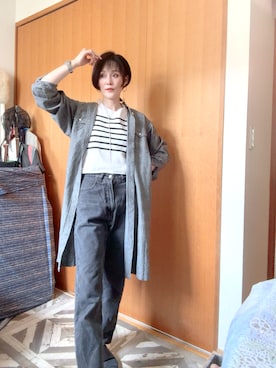 「ZARA（ザラ）のアイテム（Tシャツ/カットソー、ホワイト系）」を使った、T.Iさん（レディース・166cm）の夏コーディネート