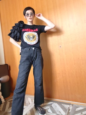 「アイテム（バンダナ/スカーフ）」を使った、T.Iさん（レディース・166cm）の秋コーディネート