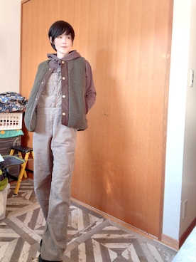 「アイテム（オールインワン・サロペット）」を使った、T.Iさん（レディース・166cm）の秋コーディネート