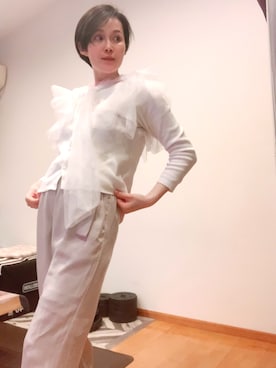 「ニットカーディガン」｜T.Iさん（レディース・166cm・40代）の春コーディネート