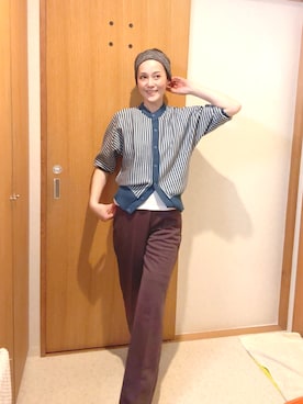 「VINTAGE（ヴィンテージ）のアイテム（パンツ、ブラウン系）」を使った、T.Iさん（レディース・166cm）の春コーディネート
